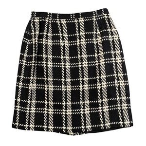 JH Collectibles Vintage 90s Plaid Wool Pencil Skirt Black Preppy Size 10 USA 781